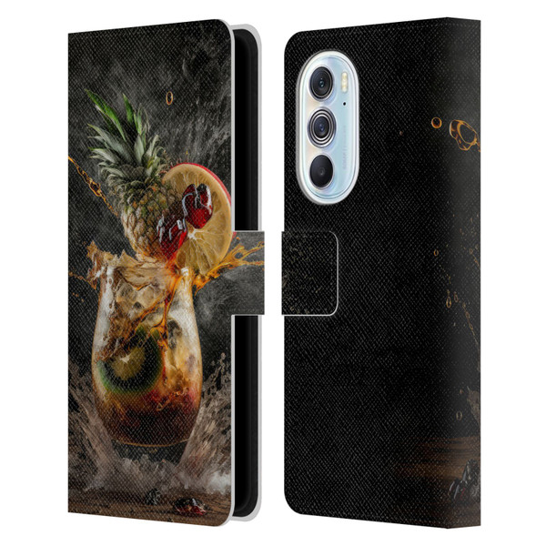 Spacescapes Cocktails Exploding Mai Tai Leather Book Wallet Case Cover For Motorola Edge X30