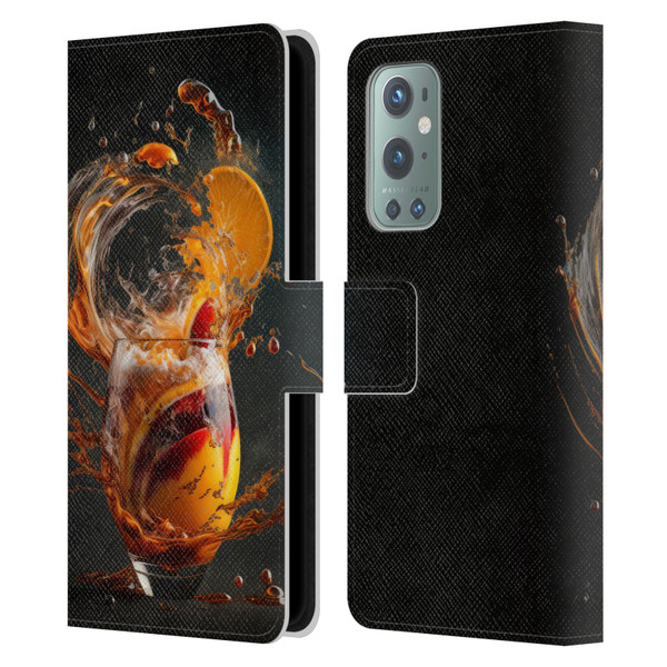Spacescapes Cocktails Modern Twist, Hurricane Leather Book Wallet Case Cover For OnePlus 9