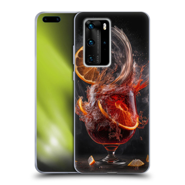 Spacescapes Cocktails Gin Explosion, Negroni Soft Gel Case for Huawei P40 Pro / P40 Pro Plus 5G