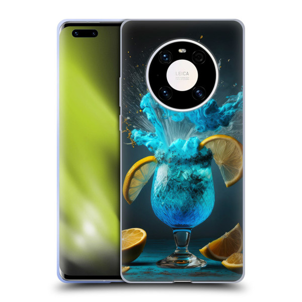 Spacescapes Cocktails Blue Lagoon Explosion Soft Gel Case for Huawei Mate 40 Pro 5G