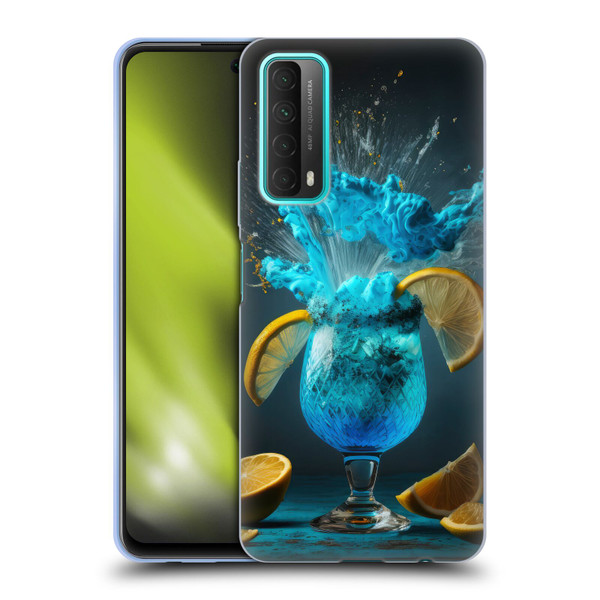 Spacescapes Cocktails Blue Lagoon Explosion Soft Gel Case for Huawei P Smart (2021)
