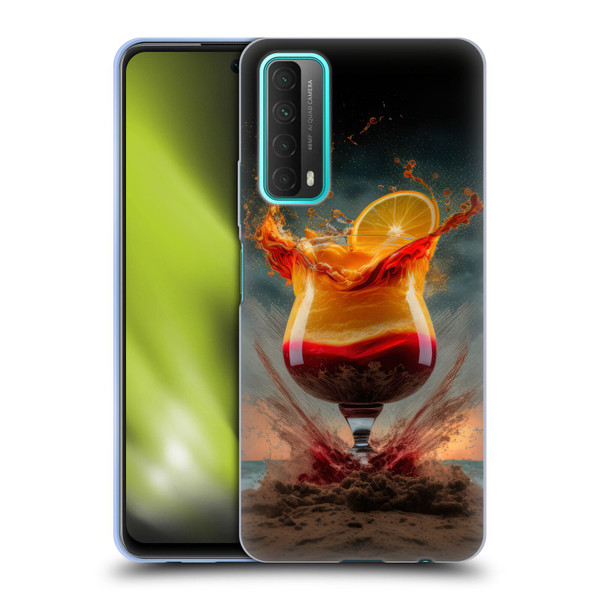 Spacescapes Cocktails Summer On The Beach Soft Gel Case for Huawei P Smart (2021)
