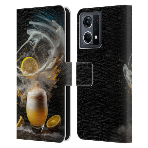Spacescapes Cocktails Explosive Elixir, Whisky Sour Leather Book Wallet Case Cover For OPPO Reno8 4G