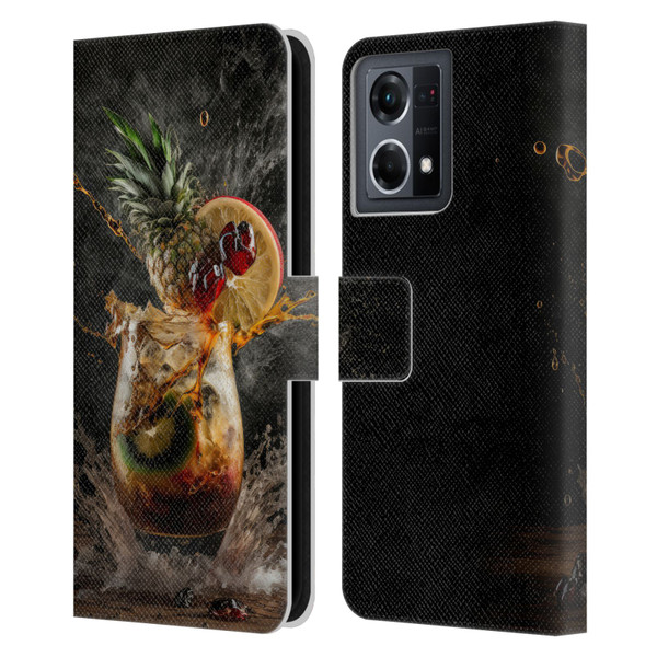 Spacescapes Cocktails Exploding Mai Tai Leather Book Wallet Case Cover For OPPO Reno8 4G