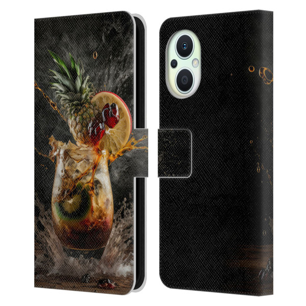 Spacescapes Cocktails Exploding Mai Tai Leather Book Wallet Case Cover For OPPO Reno8 Lite