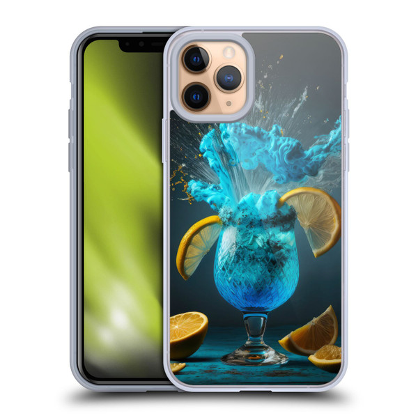 Spacescapes Cocktails Blue Lagoon Explosion Soft Gel Case for Apple iPhone 11 Pro