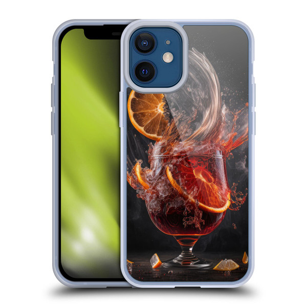 Spacescapes Cocktails Gin Explosion, Negroni Soft Gel Case for Apple iPhone 12 Mini