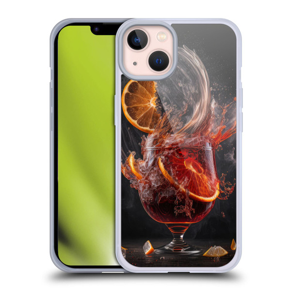 Spacescapes Cocktails Gin Explosion, Negroni Soft Gel Case for Apple iPhone 13