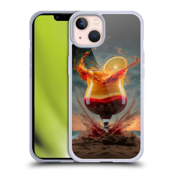 Spacescapes Cocktails Summer On The Beach Soft Gel Case for Apple iPhone 13