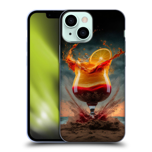Spacescapes Cocktails Summer On The Beach Soft Gel Case for Apple iPhone 13 Mini