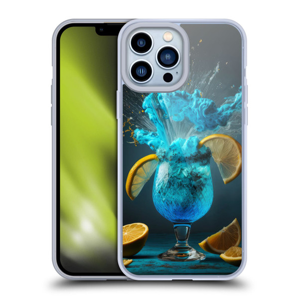 Spacescapes Cocktails Blue Lagoon Explosion Soft Gel Case for Apple iPhone 13 Pro Max