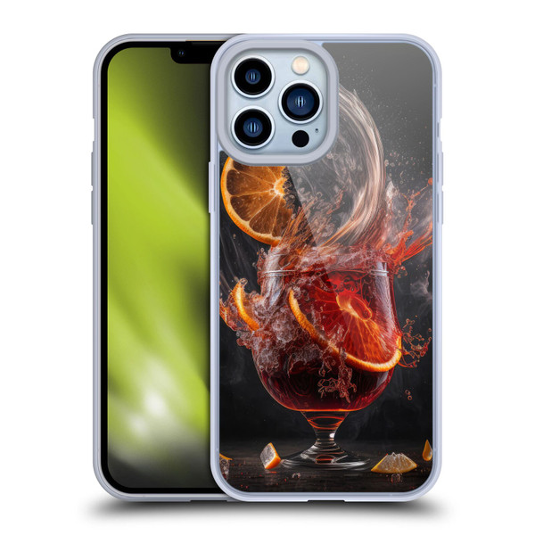 Spacescapes Cocktails Gin Explosion, Negroni Soft Gel Case for Apple iPhone 13 Pro Max