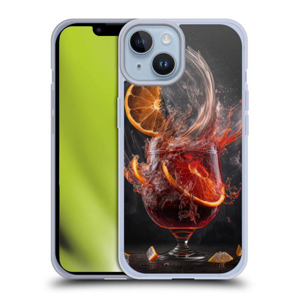 Spacescapes Cocktails Gin Explosion, Negroni Soft Gel Case for Apple iPhone 14