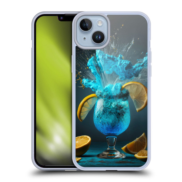 Spacescapes Cocktails Blue Lagoon Explosion Soft Gel Case for Apple iPhone 14 Plus