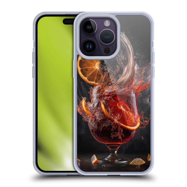 Spacescapes Cocktails Gin Explosion, Negroni Soft Gel Case for Apple iPhone 14 Pro Max