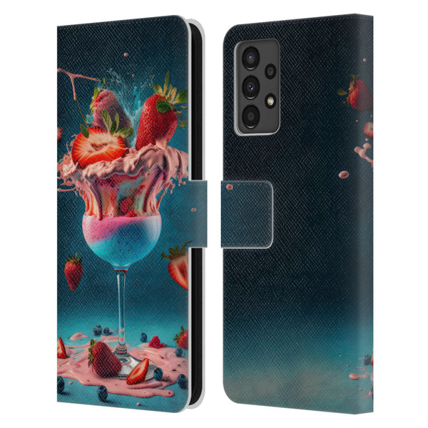 Spacescapes Cocktails Frozen Strawberry Daiquiri Leather Book Wallet Case Cover For Samsung Galaxy A13 (2022)