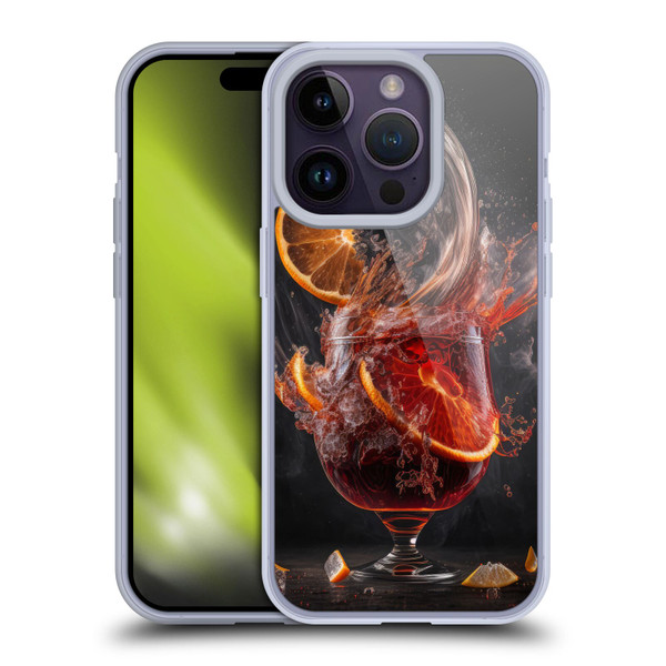 Spacescapes Cocktails Gin Explosion, Negroni Soft Gel Case for Apple iPhone 14 Pro