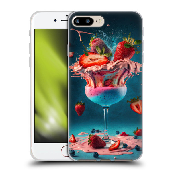 Spacescapes Cocktails Frozen Strawberry Daiquiri Soft Gel Case for Apple iPhone 7 Plus / iPhone 8 Plus