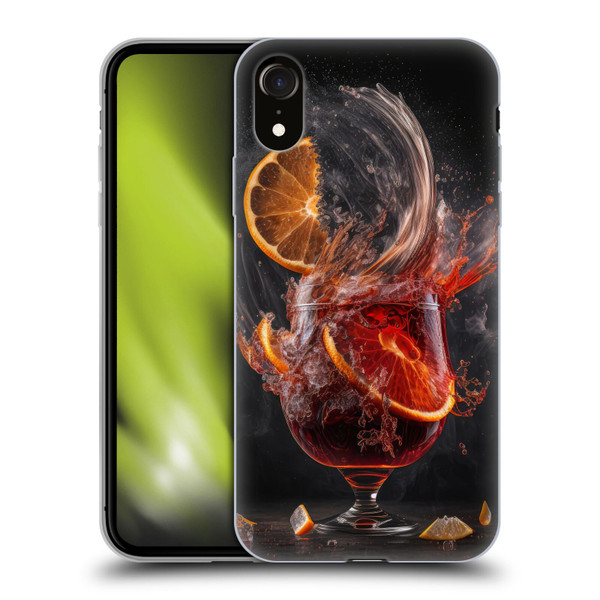 Spacescapes Cocktails Gin Explosion, Negroni Soft Gel Case for Apple iPhone XR
