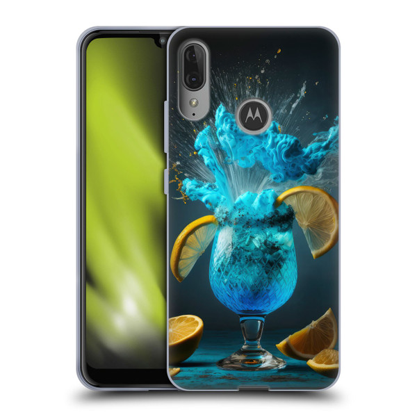 Spacescapes Cocktails Blue Lagoon Explosion Soft Gel Case for Motorola Moto E6 Plus