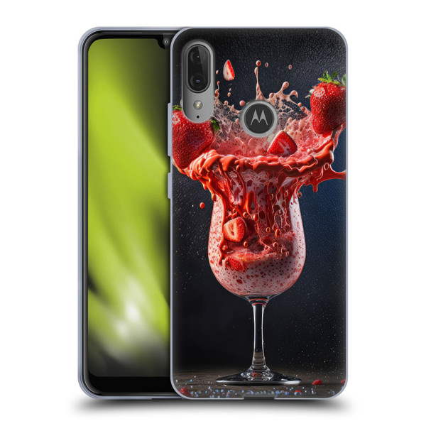 Spacescapes Cocktails Strawberry Infusion Daiquiri Soft Gel Case for Motorola Moto E6 Plus