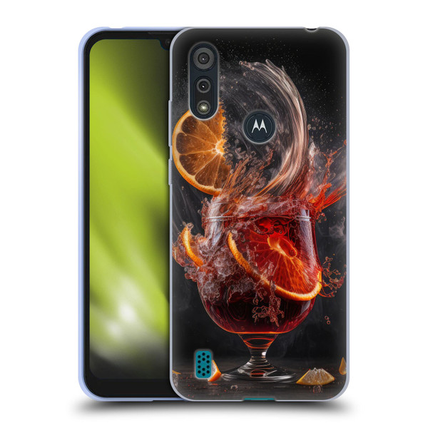 Spacescapes Cocktails Gin Explosion, Negroni Soft Gel Case for Motorola Moto E6s (2020)
