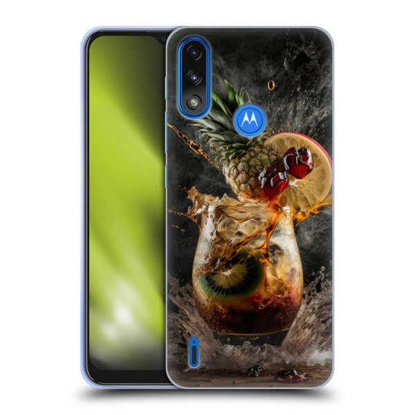 Spacescapes Cocktails Exploding Mai Tai Soft Gel Case for Motorola Moto E7 Power / Moto E7i Power