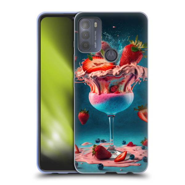Spacescapes Cocktails Frozen Strawberry Daiquiri Soft Gel Case for Motorola Moto G50
