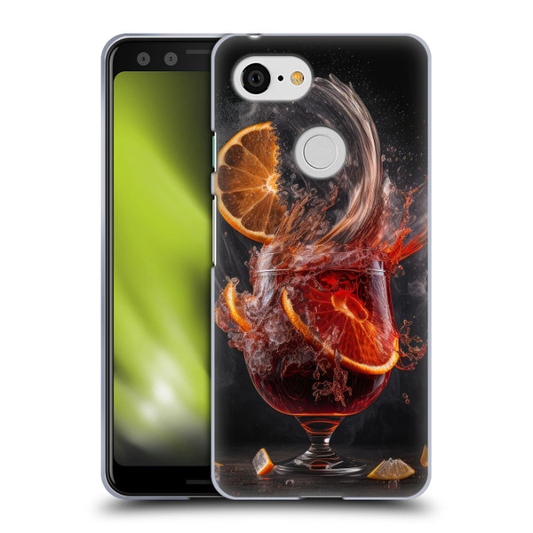 Spacescapes Cocktails Gin Explosion, Negroni Soft Gel Case for Google Pixel 3
