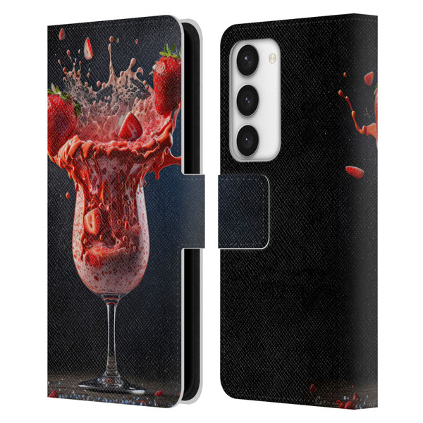 Spacescapes Cocktails Strawberry Infusion Daiquiri Leather Book Wallet Case Cover For Samsung Galaxy S23 5G