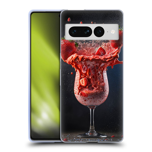 Spacescapes Cocktails Strawberry Infusion Daiquiri Soft Gel Case for Google Pixel 7 Pro