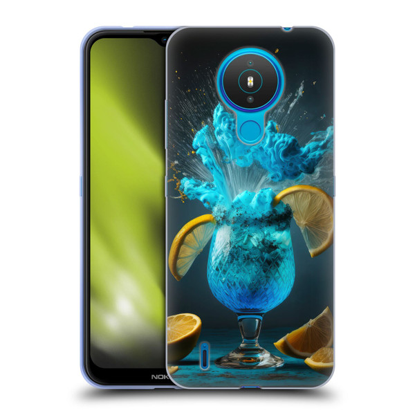 Spacescapes Cocktails Blue Lagoon Explosion Soft Gel Case for Nokia 1.4