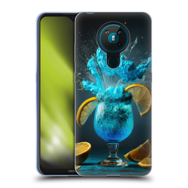 Spacescapes Cocktails Blue Lagoon Explosion Soft Gel Case for Nokia 5.3