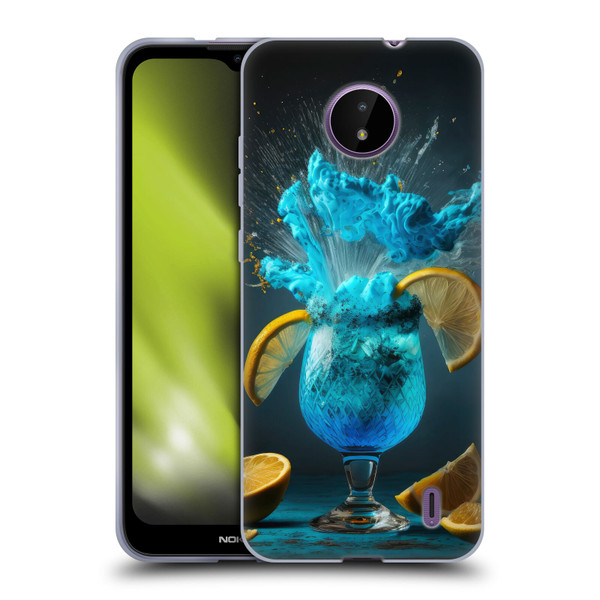 Spacescapes Cocktails Blue Lagoon Explosion Soft Gel Case for Nokia C10 / C20