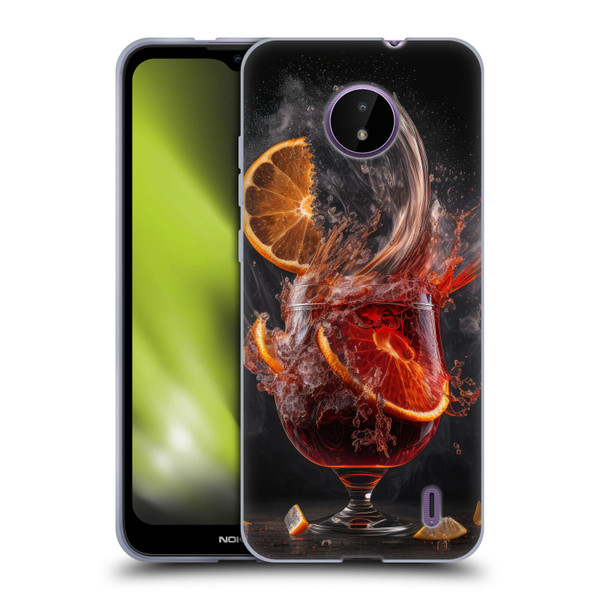 Spacescapes Cocktails Gin Explosion, Negroni Soft Gel Case for Nokia C10 / C20