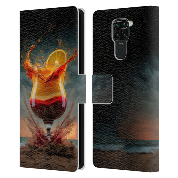 Spacescapes Cocktails Summer On The Beach Leather Book Wallet Case Cover For Xiaomi Redmi Note 9 / Redmi 10X 4G