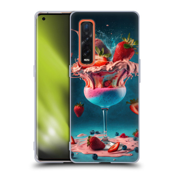 Spacescapes Cocktails Frozen Strawberry Daiquiri Soft Gel Case for OPPO Find X2 Pro 5G