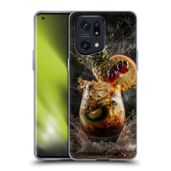 Spacescapes Cocktails Exploding Mai Tai Soft Gel Case for OPPO Find X5 Pro