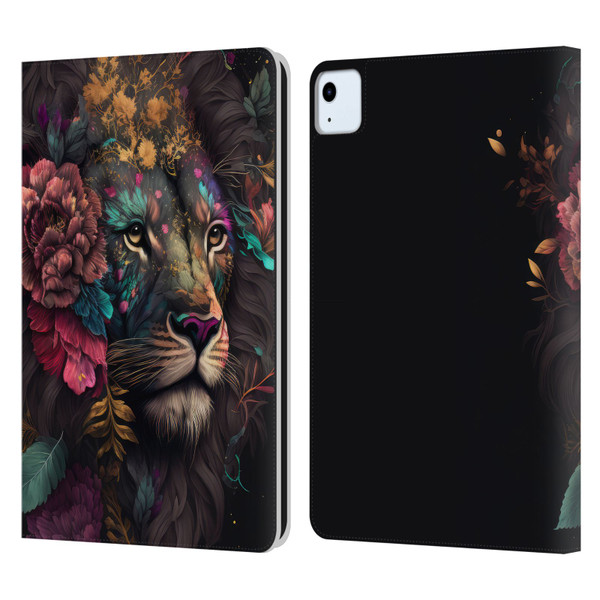Spacescapes Floral Lions Ethereal Petals Leather Book Wallet Case Cover For Apple iPad Air 2020 / 2022