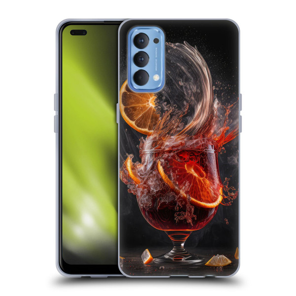 Spacescapes Cocktails Gin Explosion, Negroni Soft Gel Case for OPPO Reno 4 5G