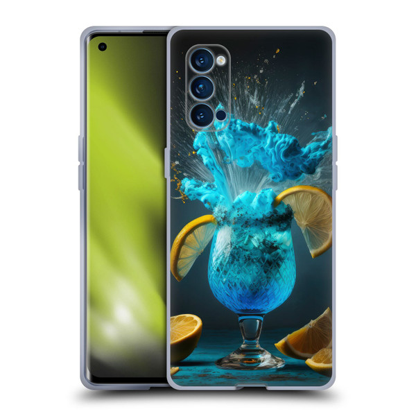 Spacescapes Cocktails Blue Lagoon Explosion Soft Gel Case for OPPO Reno 4 Pro 5G