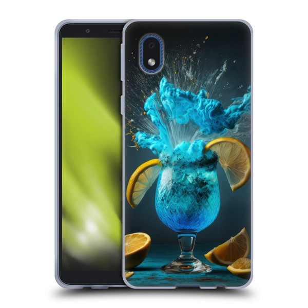 Spacescapes Cocktails Blue Lagoon Explosion Soft Gel Case for Samsung Galaxy A01 Core (2020)