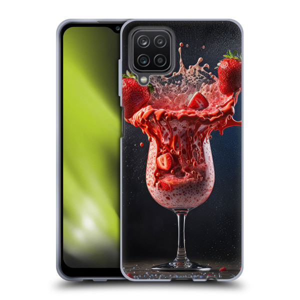 Spacescapes Cocktails Strawberry Infusion Daiquiri Soft Gel Case for Samsung Galaxy A12 (2020)