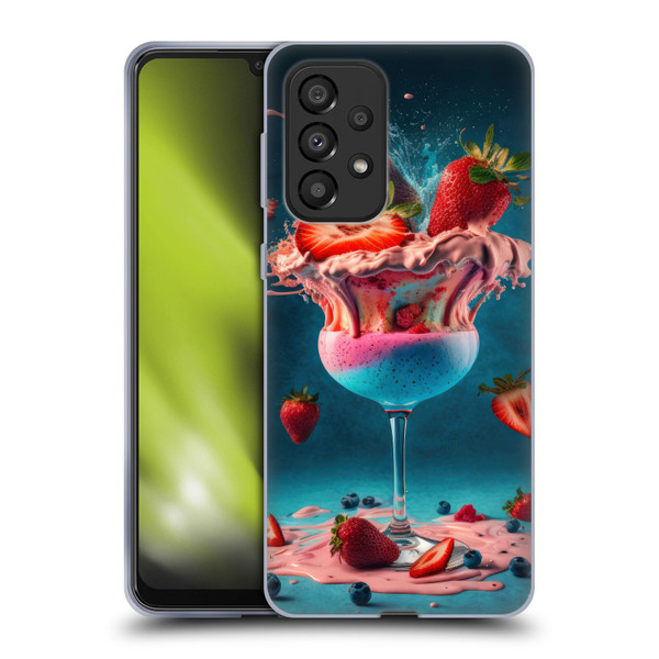 Spacescapes Cocktails Frozen Strawberry Daiquiri Soft Gel Case for Samsung Galaxy A33 5G (2022)