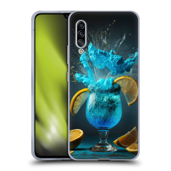Spacescapes Cocktails Blue Lagoon Explosion Soft Gel Case for Samsung Galaxy A90 5G (2019)