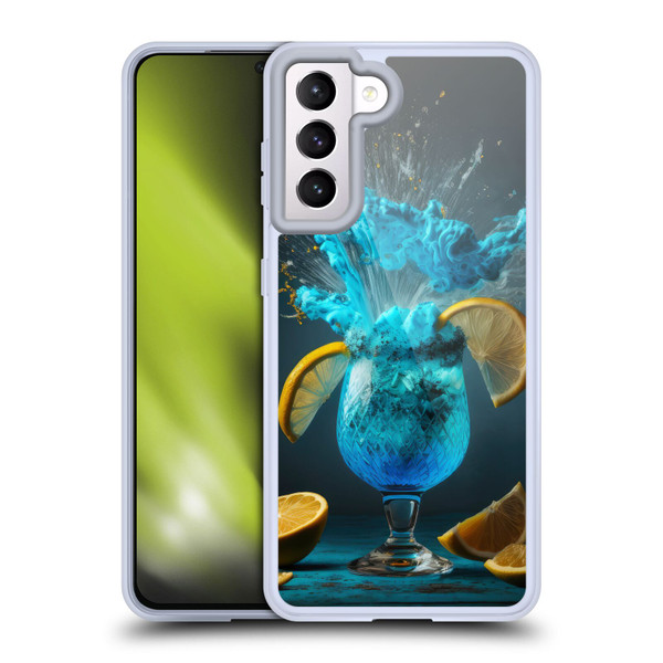 Spacescapes Cocktails Blue Lagoon Explosion Soft Gel Case for Samsung Galaxy S21 5G