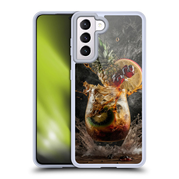 Spacescapes Cocktails Exploding Mai Tai Soft Gel Case for Samsung Galaxy S21 5G