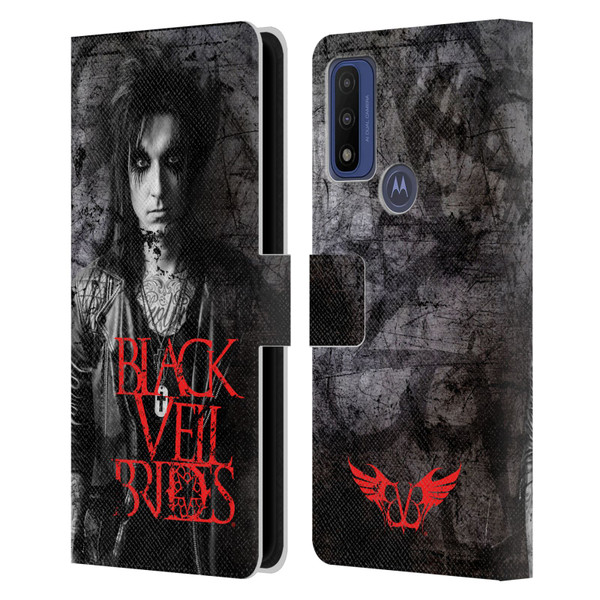 Black Veil Brides Band Members Jake Leather Book Wallet Case Cover For Motorola G Pure