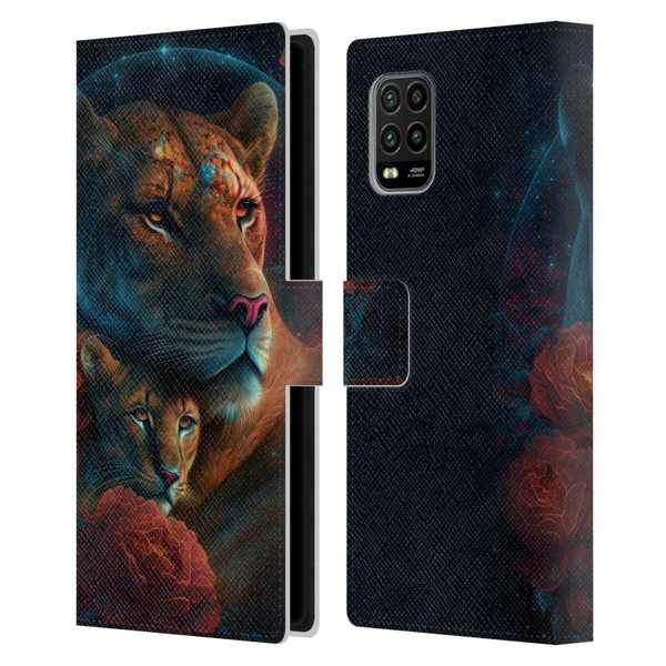Spacescapes Floral Lions Star Watching Leather Book Wallet Case Cover For Xiaomi Mi 10 Lite 5G