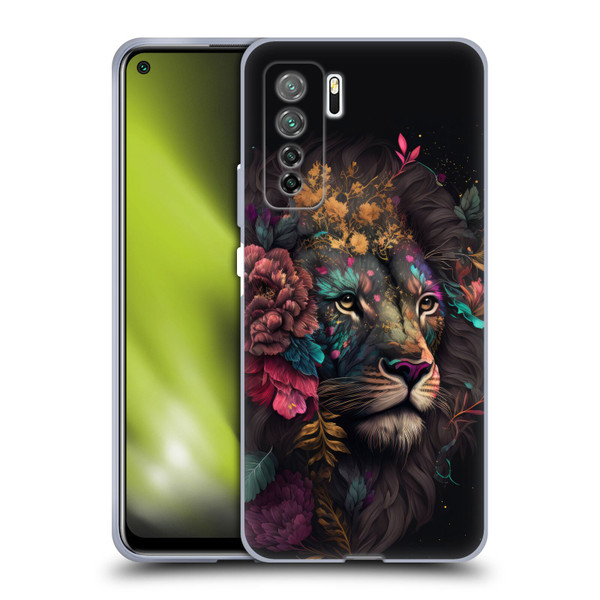 Spacescapes Floral Lions Ethereal Petals Soft Gel Case for Huawei Nova 7 SE/P40 Lite 5G